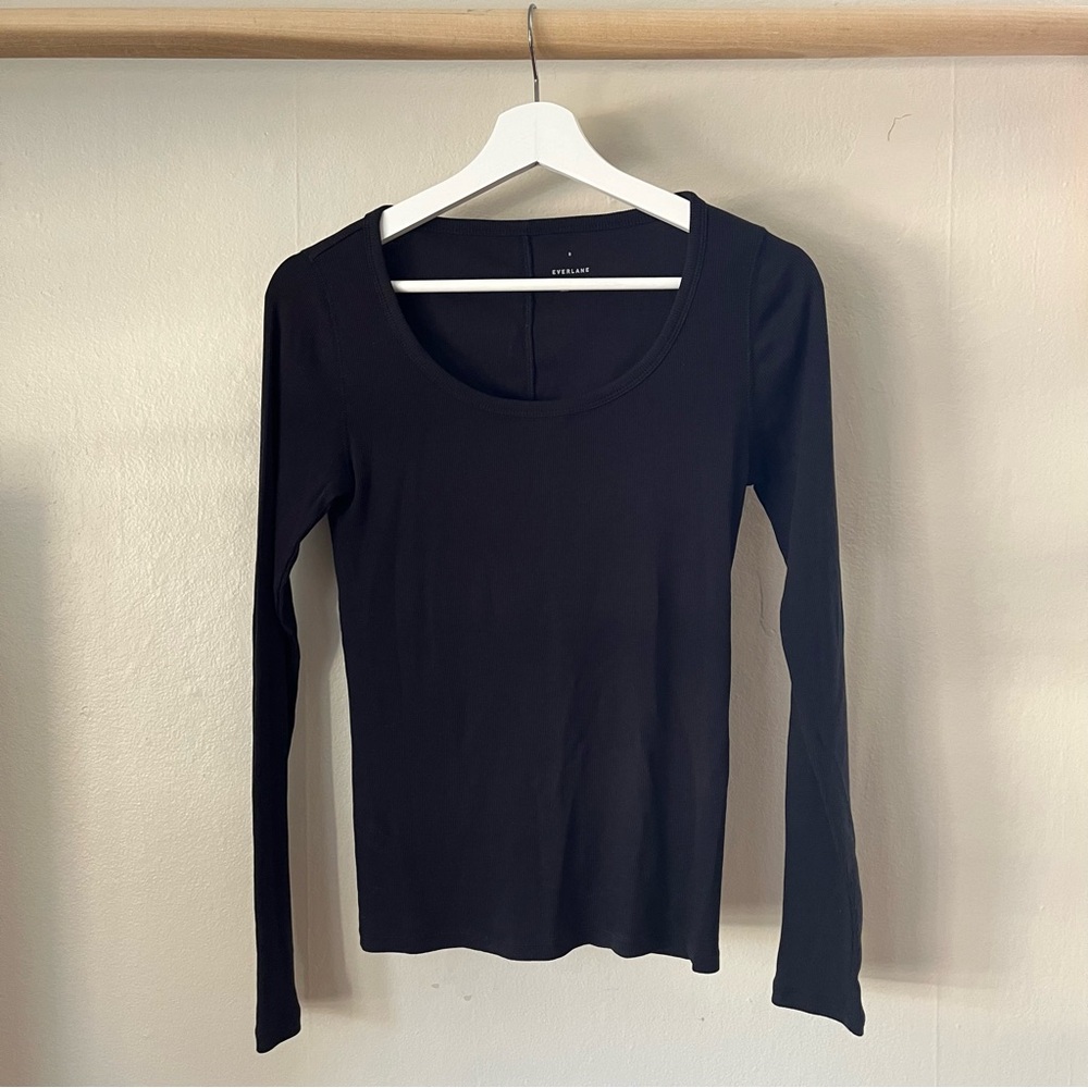 everlane pima rib scoop neck longsleeve
